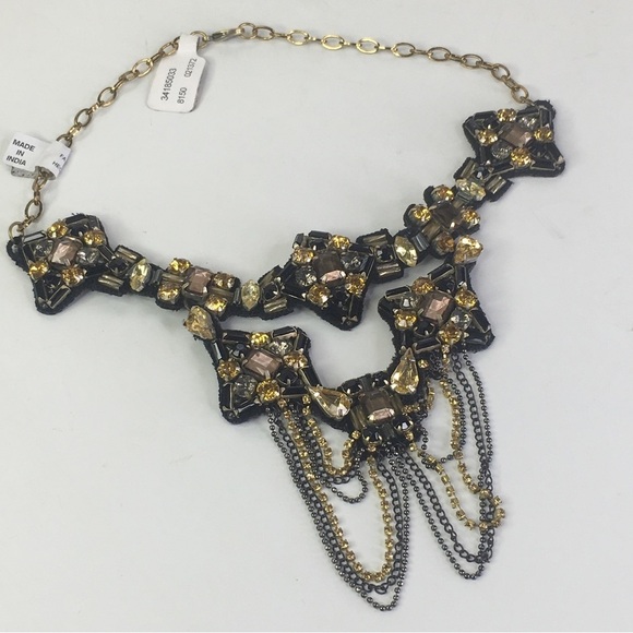 New Free People Black Suede Jeweled Choker Collar
